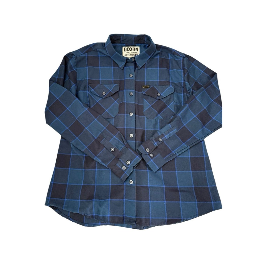 Dixxon Limited Edition Snap On Tools‎ Blue Plaid Flannel Women's SZ XL Retired